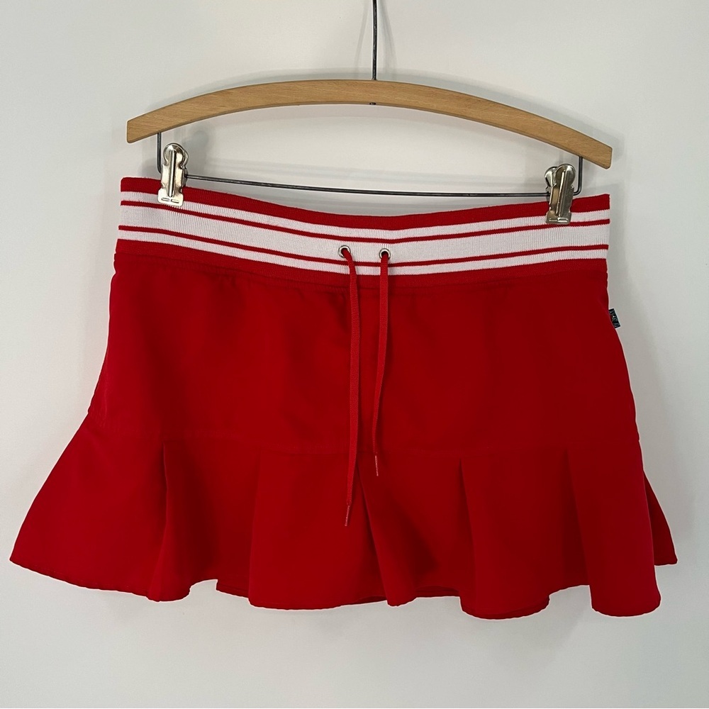 Y2K BIG FLIRT red skirt pleated micro mini skirt 0079 sexy tennis kawaii vintage - Picture 2 of 15